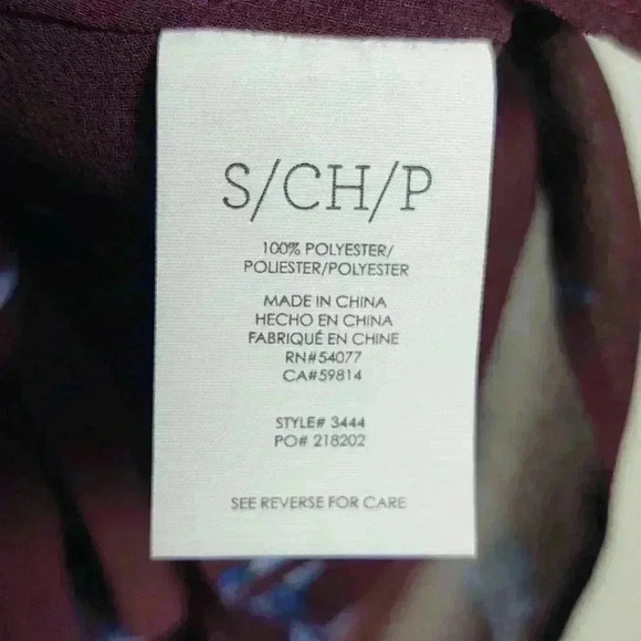 CABI Icy Floral Bouquet Blouse Maroon Sleeveless Layered Tank Size Small - Picture 5 of 9